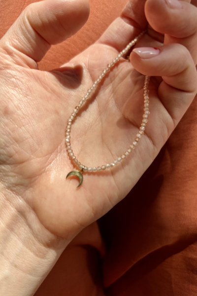 ALSO STONE Choker/ Cyrkonia nude moon Also